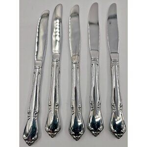 Oneidacraft Set of 5 Deluxe Stainless CHATEAU Dinner Knife Replacements
